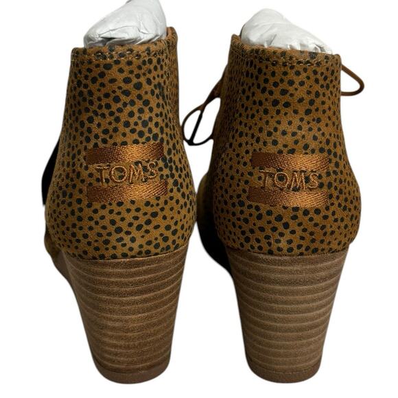 TOMS Women's Kala Desert Wedge Mini Cheetah Suede Bootie Size 7 NEW - Picture 7 of 12